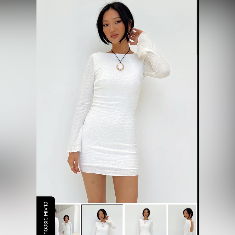 Princess Polly white long sleeve dress